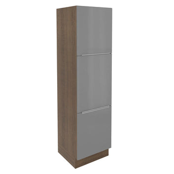 Paneleiro Madesa Lux 60 cm 3 Portas Rustic/Cinza
