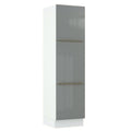 Paneleiro Madesa Lux 60 cm 3 Portas Branco/Cinza