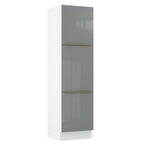 Paneleiro Madesa Lux 60 cm 3 Portas Branco/Cinza