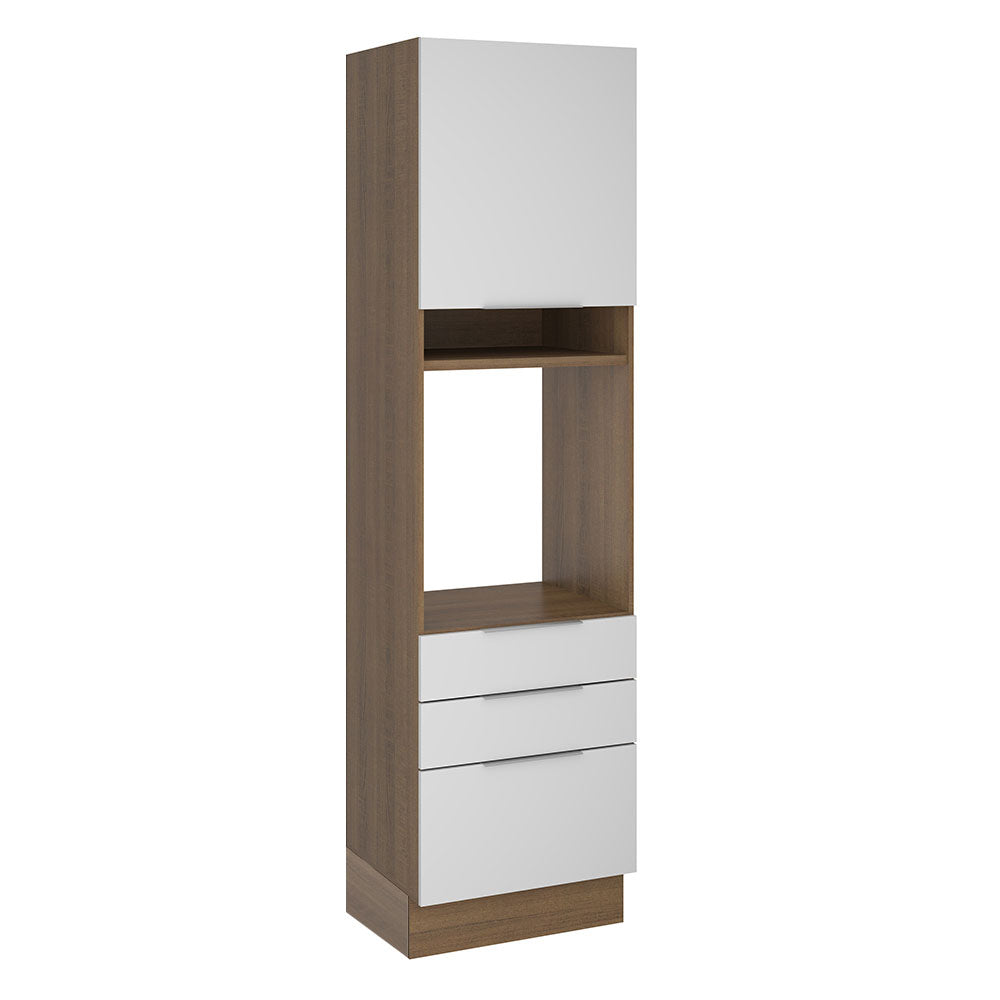 Torre Quente Madesa Stella 60 x 60 cm 1 Porta 3 Gavetas Rustic/Branco