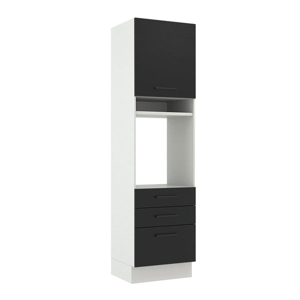 Torre Quente Madesa Agata 60 x 60 cm 1 Porta 3 Gavetas Branco/Preto
