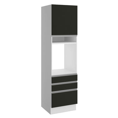 Torre Quente Madesa Glamy 60 x 60 cm 1 Porta 3 Gavetas Branco/Preto