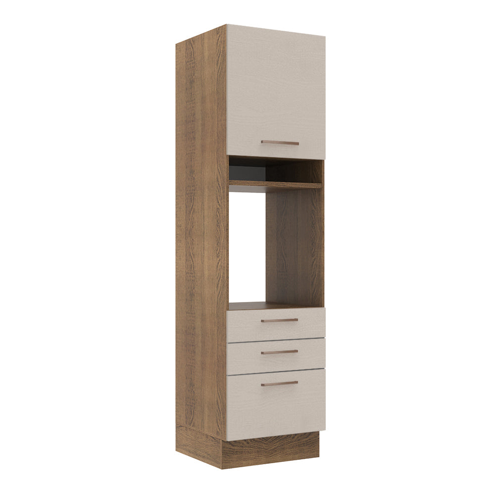 Torre Quente 60 x 60 cm 1 Porta 3 Gavetas Rustic/Crema Agata Madesa