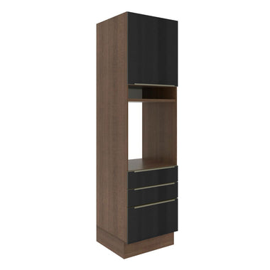 Torre Quente 60 x 60 cm 1 Porta 3 Gavetas Rustic/Preto Lux Madesa