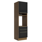 Torre Quente 60 x 60 cm 1 Porta 3 Gavetas Rustic/Preto Lux Madesa