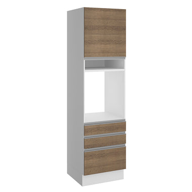 Torre Quente Madesa Glamy 60 x 60 cm 1 Porta 3 Gavetas Branco/Rustic