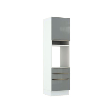 Torre Quente 60 x 60 cm 1 Porta 3 Gavetas Branco/Cinza Lux Madesa