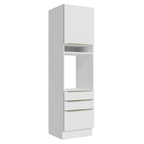 Torre Quente 60 x 60 cm 1 Porta 3 Gavetas Branco/Branco Veludo Lux Madesa