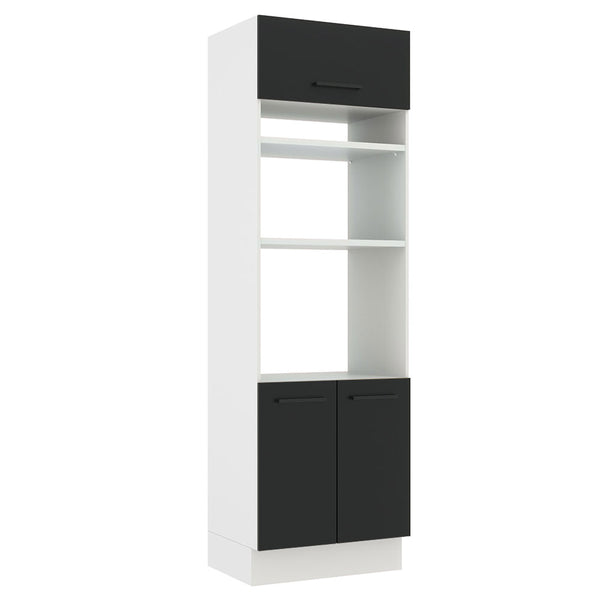 Torre Quente Madesa Agata 70 x 60 cm 3 Portas Branco/Preto