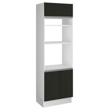 Torre Quente Madesa Glamy 70 x 60 cm 3 Portas Branco/Preto