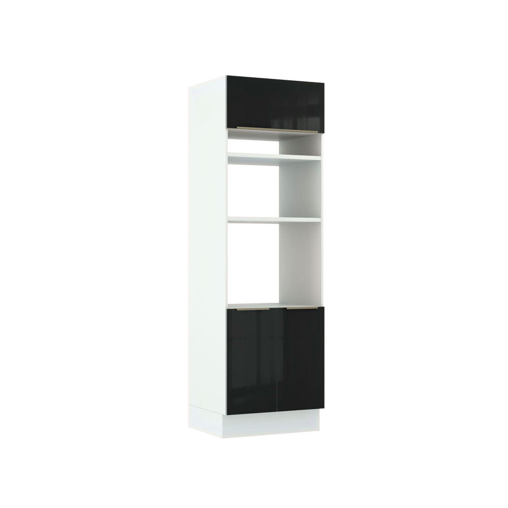 Torre Quente 70 x 60 cm 3 Portas Branco/Preto Lux Madesa