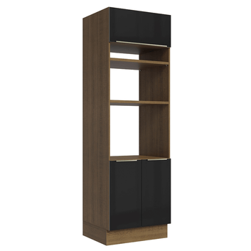 Torre Quente 70 x 60 cm 3 Portas Rustic/Preto Lux Madesa