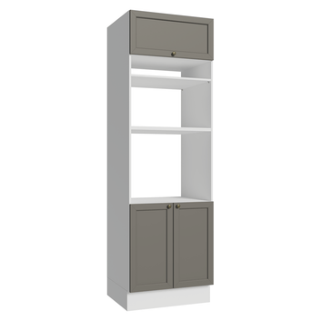 Torre Quente 70 x 60 cm 3 Portas Branco/Cinza Vik Madesa