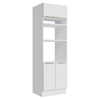 Torre Quente 70 x 60 cm 3 Portas Branco/Branco Veludo Lux Madesa