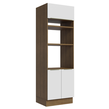Torre Quente 70 x 60 cm 3 Portas Rustic/Branco Veludo Lux Madesa