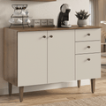 Balcão Gabinete 3 Portas 2 Gavetas Rustic/Crema Gourmet Madesa