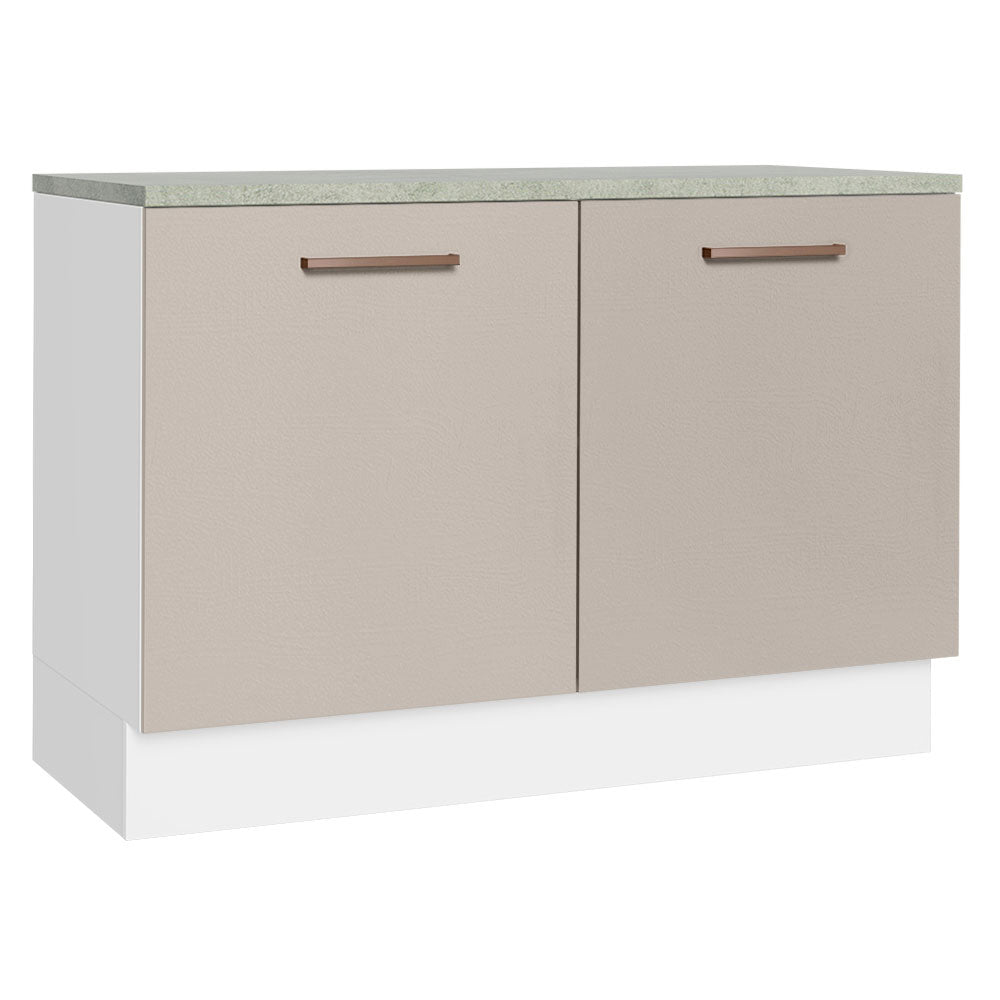 Balcão Cozinha 2 Portas (Com Tampo) Branco/Crema Agata Madesa