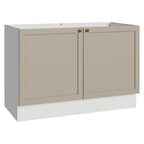 Balcão Gabinete de Pia 120 cm (Sem Tampo) Branco/Crema Vik Madesa