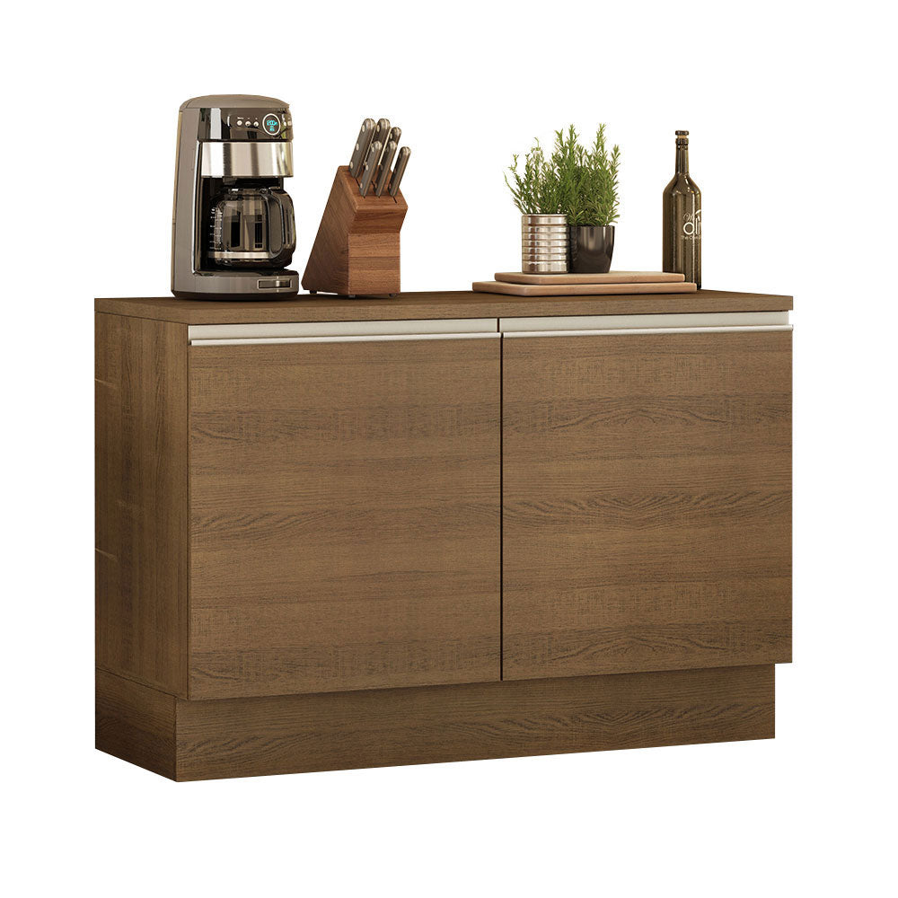 Balcão Madesa Glamy 120 cm 2 Portas (Com Tampo) Rustic
