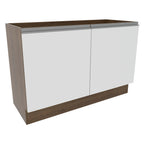 Balcão Gabinete de Pia Madesa Glamy 120 cm 2 Portas (Sem Tampo e Pia) Rustic/Branco