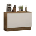Balcão Madesa Glamy 120 cm 2 Portas (Com Tampo) Rustic/Branco