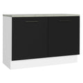 Balcão Cozinha 2 Portas (Com Tampo) Branco/Preto Agata Madesa