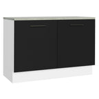 Balcão Cozinha 2 Portas (Com Tampo) Branco/Preto Agata Madesa