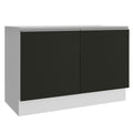 Balcão Gabinete de Pia Madesa Glamy 120 cm 2 Portas (Sem Tampo e Pia) Branco/Preto