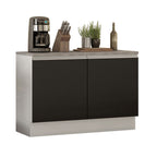 Balcão Madesa Glamy 120 cm 2 Portas (Com Tampo) Branco/Preto