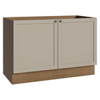 Balcão Gabinete de Pia 120 cm (Sem Tampo) Rustic/Crema Vik Madesa