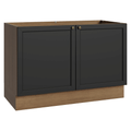 Balcão Gabinete de Pia 120 cm (Sem Tampo) Rustic/Preto Vik Madesa