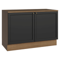 Balcão de Cozinha 120 cm 2 Portas Rustic/Preto Vik Madesa