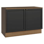 Balcão de Cozinha 120 cm 2 Portas Rustic/Preto Vik Madesa