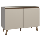 Balcão de Cozinha 120 cm 2 Portas Com Pés Crema Nice Madesa