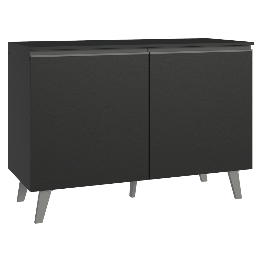 Balcão de Cozinha 120 cm 2 Portas Com Pés Preto Nice Madesa