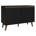 Balcão de Cozinha com 2 Portas 120 cm Preto Pieta Madesa