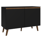 Balcão de Cozinha com 2 Portas 120 cm Preto Pieta Madesa
