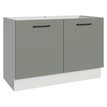Balcão Gabinete de Pia Madesa Agata 2 Portas (Sem Tampo e Pia) Branco/Cinza