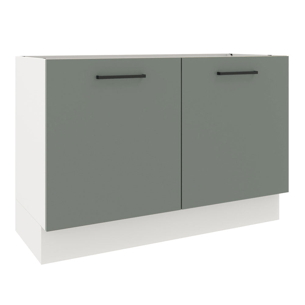 Balcão Gabinete de Pia Madesa Agata 2 Portas (Sem Tampo e Pia) Branco/Cinza