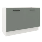 Balcão Gabinete de Pia Madesa Agata 2 Portas (Sem Tampo e Pia) Branco/Cinza