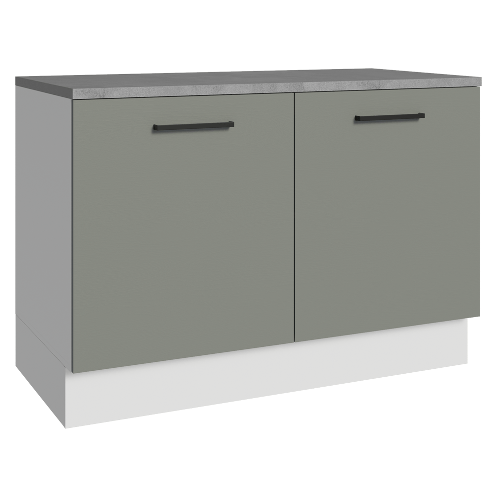Balcão Cozinha 2 Portas (Com Tampo) Branco/Cinza Agata Madesa