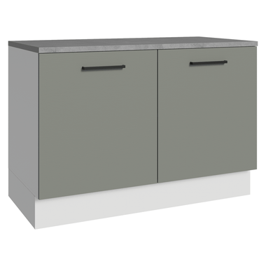 Balcão Cozinha 2 Portas (Com Tampo) Branco/Cinza Agata Madesa