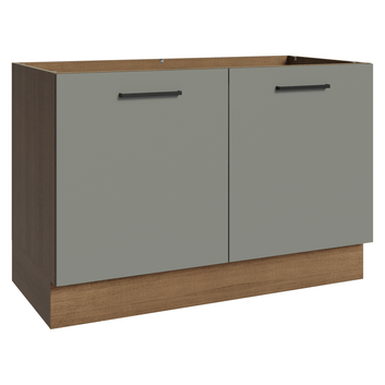 Balcão Gabinete de Pia Madesa Agata 2 Portas (Sem Tampo e Pia) Rustic/Cinza