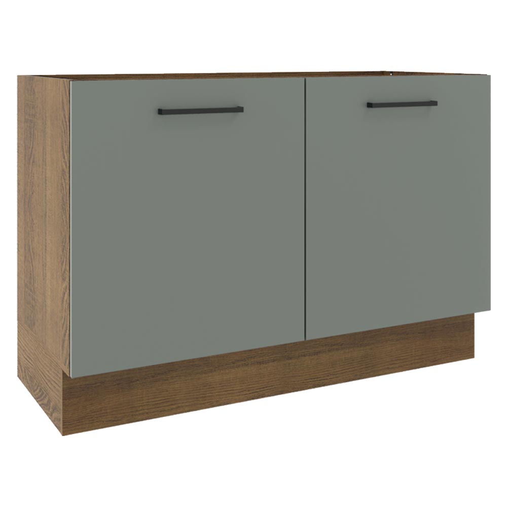 Balcão Gabinete de Pia Madesa Agata 2 Portas (Sem Tampo e Pia) Rustic/Cinza