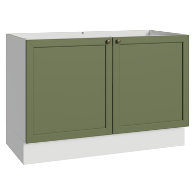 Balcão Gabinete de Pia 120 cm (Sem Tampo) Branco/Verde Vik Madesa