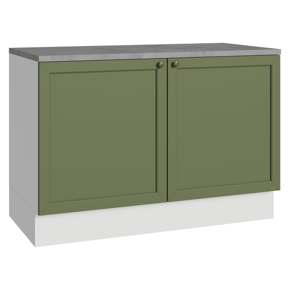 Balcão de Cozinha 120 cm 2 Portas Branco/Verde Vik Madesa