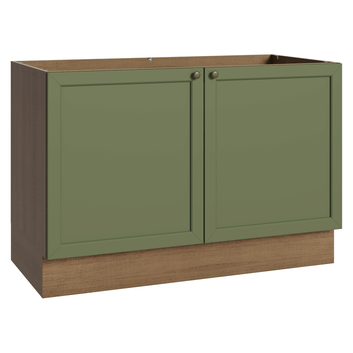 Balcão Gabinete de Pia 120 cm (Sem Tampo) Rustic/Verde Vik Madesa