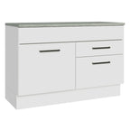 Balcão Cozinha 1 Porta e 2 Gavetas (Com Tampo) Branco Agata Madesa