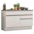 Balcão Madesa Glamy 120 cm 1 Porta e 2 Gavetas (Com Tampo) Branco