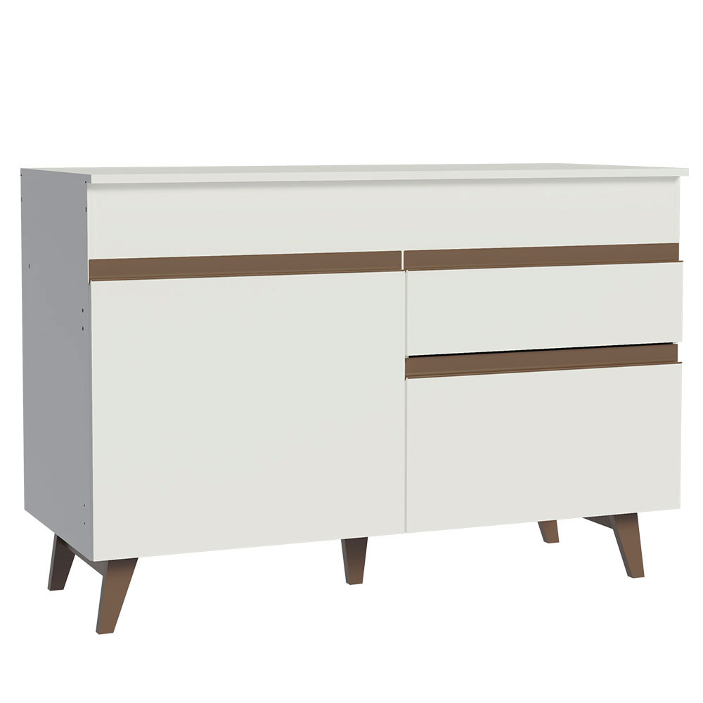 Balcão Gabinete de Pia Madesa Reims 2 Portas e 1 Gaveta Branco